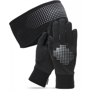 TrailHeads Men's Gift Set - Winter Running Headband and Touchscreen Gloves