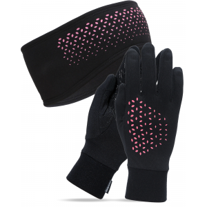 TrailHeads Women's Gift Set - Reflective Running Headband and Touchscreen Gloves