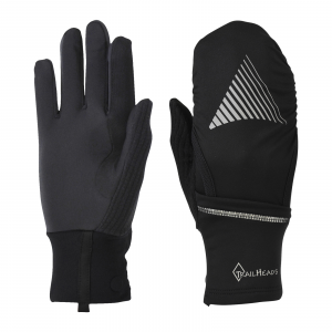 TrailHeads Women's Convertible Running Gloves - Black