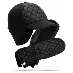 TrailHeads Women's Gift Set - Quilted Winter Trucker Hat & Mittens