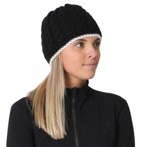 Women's Running Cable Knit Beanie With Fleece Lining Blue TrailHeads