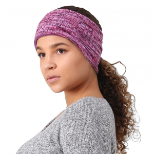 TrailHeads Ponytail Headband for Women - Space Dye Knit - Purple