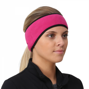Women's Running Ponytail Headband Fleece Earband Black TrailHeads