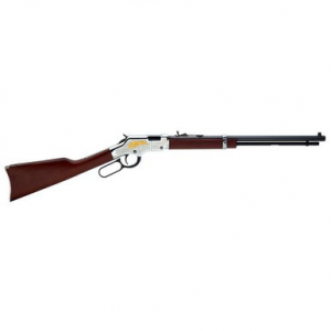 Henry H004GE Golden Eagle Silver Lever Action 22 Short,Long,LR 16 LR/21 Short 20" Octagon Barrel Nickel Plated American Walnut Right Hand
