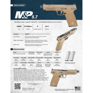 Smith & Wesson M&P 5.7 5.7x28mm Optic Ready Pistol FDE No Thumb Safety