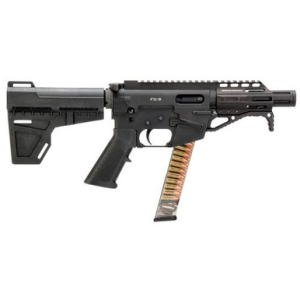 Freedom Ordnance FX9P4 FX-9 9mm NATO 4.50" 31+1 Black Hard Coat Anodized Black Polymer Grip KAK Shockwave Pistol Brace