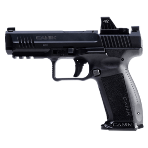 Canik HG7164N Mete SFT w/Optic Full Size Frame 9mm Luger 20+1/18+1, 4.46" Black Match Grade Barrel, Black Nitride Optic Ready/Serrated Steel Slide, Polymer Frame w/Beavertail & Picatinny Rail, MeCanik MO1 Red Dot, Ambidextrous