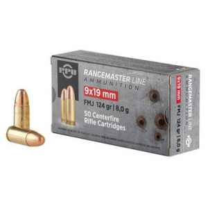  PPRM9M Rangemaster 9x19mm 124 Gr Full Metal Jacket (FMJ) 1000 Bx Ammo