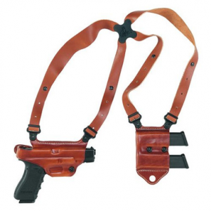 Galco MCII224 Miami Classic II Shoulder System Tan Leather Fits Glock 17,19,22-23,26-27,31-35 Right Hand