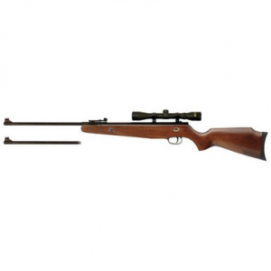 Beeman 1073GP Grizzly X2 Combo Air Rifle Break Open .177/.22 Pellet Black European Hardwood Stock