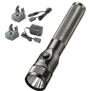 Streamlight 75713 Stinger LED 425/200/100 Lumens C4 LED Aluminum Black 3 Cell Sub-C NiCd 3.6V with 120V AC/12V DC Smart Charger