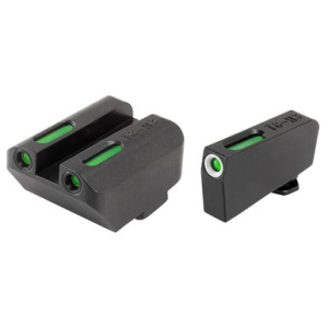 Truglo TG13GL5A TFX fits Glock 20,21,25,28-32,37,40-41 3 Dot Green Tritium w/White Outline Front Green Rear Black
