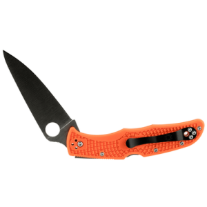 Spyderco Endura 4 Lightweight Folding Knife, 3.75" Clip Point Plain VG-10 SS Blade Orange Bi-Directional Texturing FRN Handle Includes Pocket Clip - C10FPOR