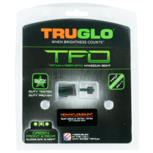 TruGlo TFO Sights, Green/Tritium/Fiber Optic Front Sight-Green/Tritium/Fiber Optic Rear Sight 1911 Government - TG131NT2