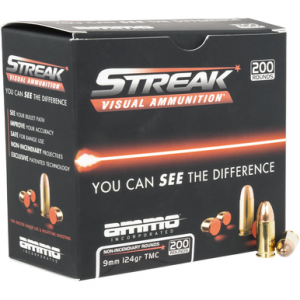 o Inc Bulk Streak Visual (RED) Tracer 9mm 124 Gr 200rd Box Handgun Ammo