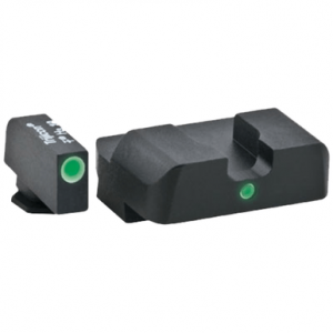 AmeriGlo i-Dot Sight Set for Glock, Green Tritium White Outline Front Sight-Green Tritium Rear Sight Glock Gen 1-4 - GL102