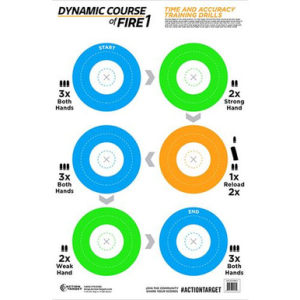 Action Target GSDCFIRE1100 Dynamic Course Circle Paper Target 23" x 35" 100 Per Box