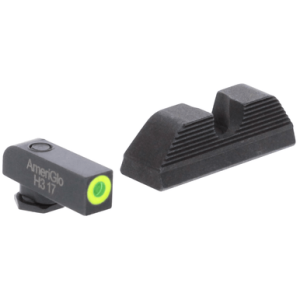 AmeriGlo GL354 Protector Sight Set for Glock Black | Green Tritium with Lumigreen Outline Front Sight Black Rear Sight