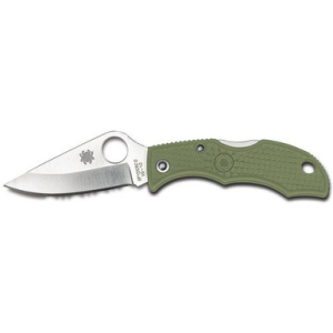 Spyderco LFGP3 Lady Bug Lightweight 1.94" Folding Clip Point Plain VG-10 Stainless Steel Blade/FRN Foliage Green Handle