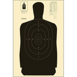 Action Target B27SBLACK100 B-27S Qualification Target Silhouette Hanging Paper Target 24