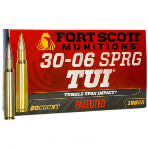 t Scott Munitions 3006168SCV Tumble Upon Impact (TUI) Rifle 30-06 Springfield 168 Gr Solid Copper Spun 20 Per Box Ammo