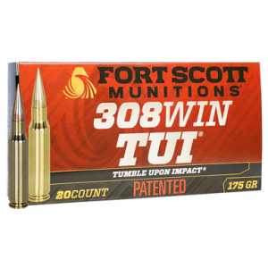 t Scott Munitions 308175SCV2 Tumble Upon Impact (TUI) Rifle 308 Win 175 Gr Solid Copper Spun 20 Per Box Ammo