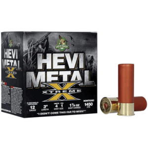 I-Shot HEVI-Metal Extreme 12 Gauge 3 1 1/4 Oz Steel/ Tungsten 4/1 Shot 25 Per Box Ammo