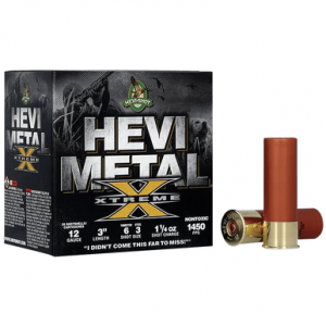 I-Shot HEVI-Metal Extreme 12 Gauge 3 1 1/4 Oz Steel/ Tungsten 6/3 Shot 25 Per Box Ammo