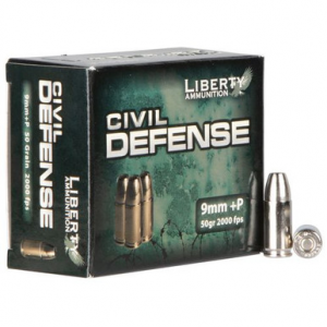 erty Ammunition LACD09014 Civil Defense 9mm Luger P 50 Gr Hollow Point (HP) 20 Bx/ 50 Cs Ammo