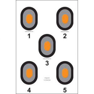 Action Target 530OC100 5 Bull's Eye Target Orange Center Bullseye Paper Target 23" x 35" 100 Per Box