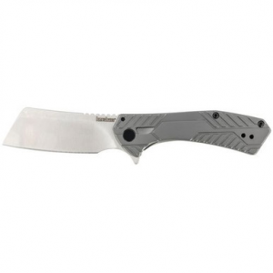 Kershaw 3445 Static 2.90" Folding Cleaver Plain Satin 8Cr13MoV SS Blade Gray PVD Coated SS Handle