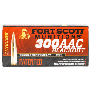 t Scott Munitions 300115SCV Tumble Upon Impact (TUI) 300 Blackout 115 Gr Solid Copper Spun 20 Per Box Ammo