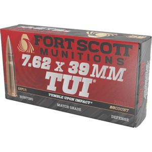 t Scott Munitions 762X39117SCV Tumble Upon Impact (TUI) Rifle 7.62x39mm 117 Gr Solid Copper Spun 20 Per Box Ammo