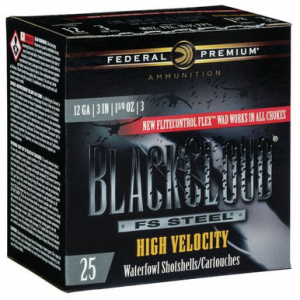 eral PWBXH1433 Black Cloud FS High Velocity 12 Gauge 3 1 1/8 Oz 3 Shot 25 Per Box Ammo