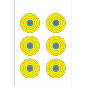 Action Target PRBE6100 High Visibility Fluorescent 6 Bull's-Eye Bullseye Paper Target 17.50" x 23" 100 Per Box