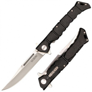 Cold Steel CS20NQL Luzon Medium 4" Folding Clip Point Plain 8Cr13MoV SS Blade/Black GFN Handle Features Safety Switch Includes Pocket Clip