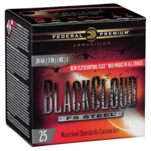 eral PWBX2092 Black Cloud FS Steel 20 Gauge 3 1 Oz 2 Shot 25 Bx/ 10 Cs Ammo