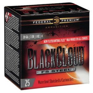 eral Black Cloud FS 20 Gauge 3 1 Oz 4 Shot 25 Per Box Ammo