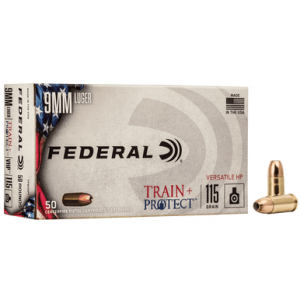 eral TP9VHP1 Train Protect 9mm Luger 115 Gr Versatile Hollow Point 50 Bx Ammo