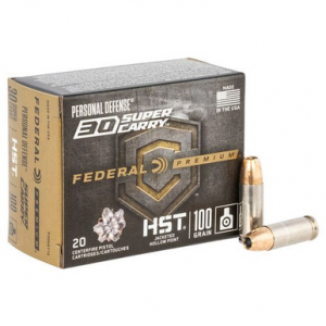 eral Personal Defense HST 30 Super Carry 100 Grain JHP Ammunition (20 Rounds) Ammo