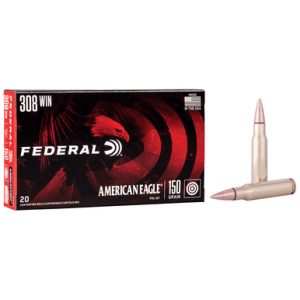 eral AE308D American Eagle Rifle 308 Win 150 Gr Full Metal Jacket Boat Tail 20 Per Box Ammo