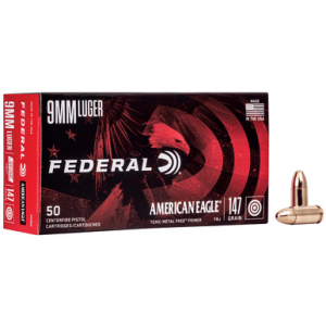 eral AE9N2 American Eagle Indoor Range Training (IRT) 9mm Luger 147 Gr Total Metal Jacket (TMJ) 50 Bx Ammo