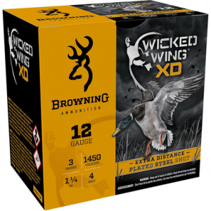 wning Wicked Wing XD 12 Gauge 3 1 1/4 Oz 4 Shot 25 Per Box Ammo