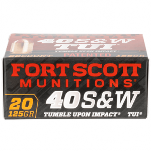 t Scott Munitions 400125SCV Tumble Upon Impact (TUI) 40 S&W 125 Gr Solid Copper Spun 20 Per Box Ammo