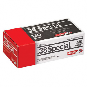 Aguila 1E382521 Pistol 38 Special 130 gr Full Metal Jacket (FMJ) 50 Bx/ 20 Cs
