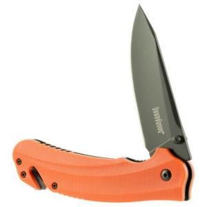 Kershaw 8650 Barricade 3.50" Folding Drop Point Plain Black Oxide 8Cr13MoV SS Blade FRN Orange Handle