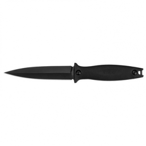 Kershaw 4007 Secret Agent 4.40" Spear Point Plain Black Oxide 8Cr13MoV SS FRN Black Handle Fixed