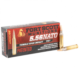 t Scott Munitions 556062SCV Tumble Upon Impact (TUI) 5.56x45mm NATO 62 Gr Solid Copper Spun 20 Per Box Ammo