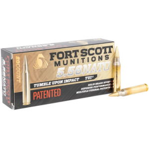 t Scott Munitions 556062SBV1 Tumble Upon Impact (TUI) 5.56x45mm NATO 62 Gr Solid Brass Spun 20 Per Box Ammo