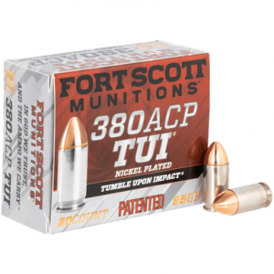 t Scott Munitions Tumble Upon Impact (TUI) 380 ACP 95 Gr Solid Copper Spun 20 Per Box Ammo